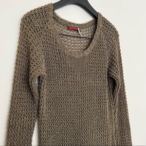 LEFTON HOUSTON Olive Green Silk Knit Long Sleeve